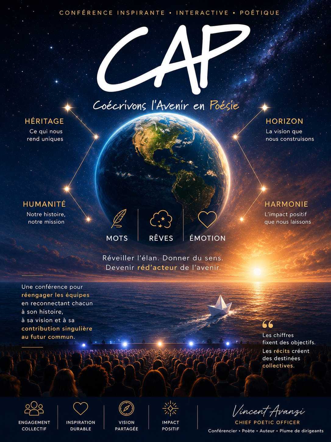 Affiche de la conférence CAP — Coécrivons l’Avenir en Poésie
